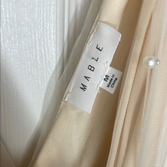 Cream Fit and Flare Mini Dress with Flutter Sleeves - Picture 5 of 9